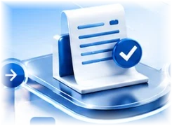Reservation confirmation document with a check mark