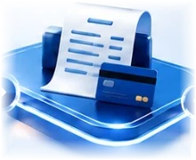 Invoice receipt and payment card